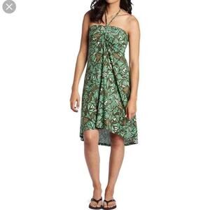 Patagonia Kamala Convertible Maxi Skirt Dress XL green print organic cotton